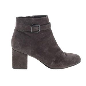 Via Spiga Grey Buckle Heeled Booties